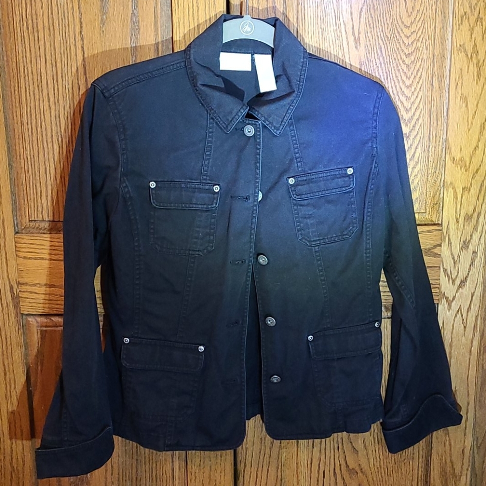 Liz Claiborne Black Denim Jacket M